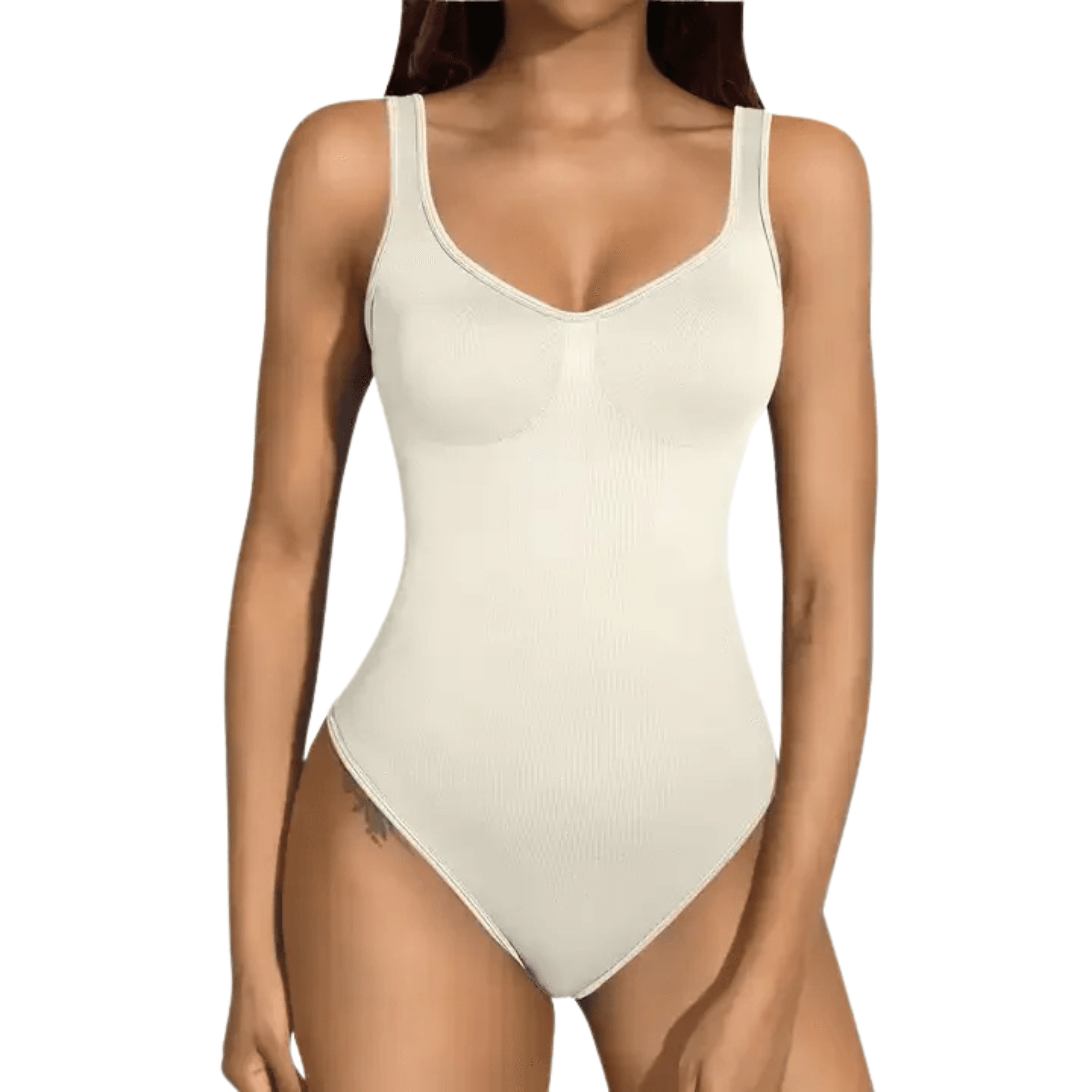 Backless Seamless Bodysuit Beige