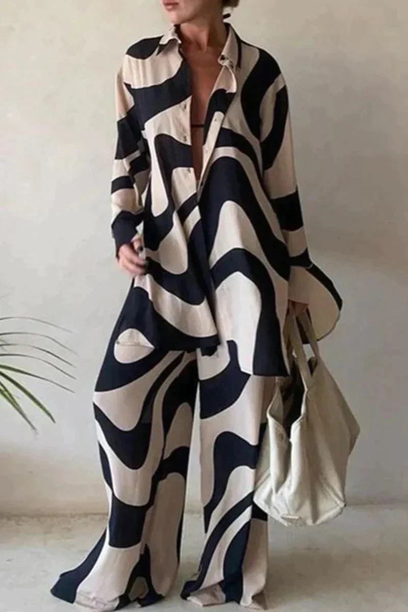Summer Linen Set for Women – Shirt & Trousers